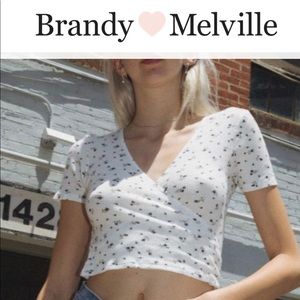 Brandy Melville 💗 Rae Thermal Wrap Top